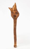 Woodlands Carved Indian Club with Face