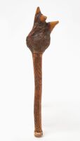 Woodlands Carved Indian Club with Face - 2