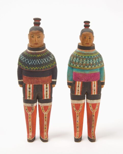Pair of Carved Inuit Dolls