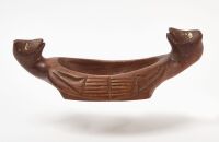 Native Feast Bowl with Double Effigy Heads