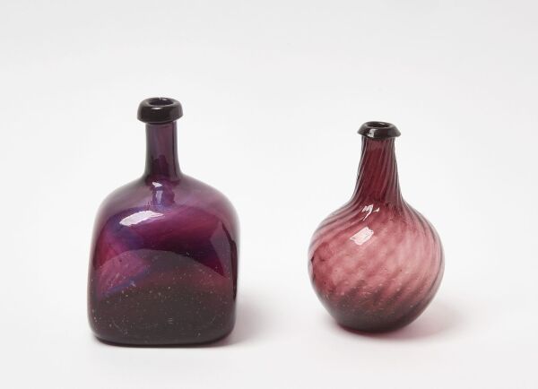 Two Pieces of Blown Amethyst Glass