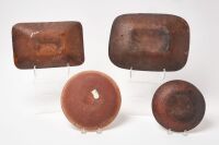 Two Redware Loaf Dishes and Two Redware Plates - 2