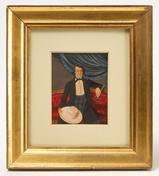 Miniature Portrait of a Man with Hat and Hammer