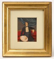 Miniature Portrait of a Man with Hat and Hammer