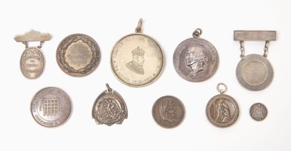 Ten Early Silver Medical School Medallions