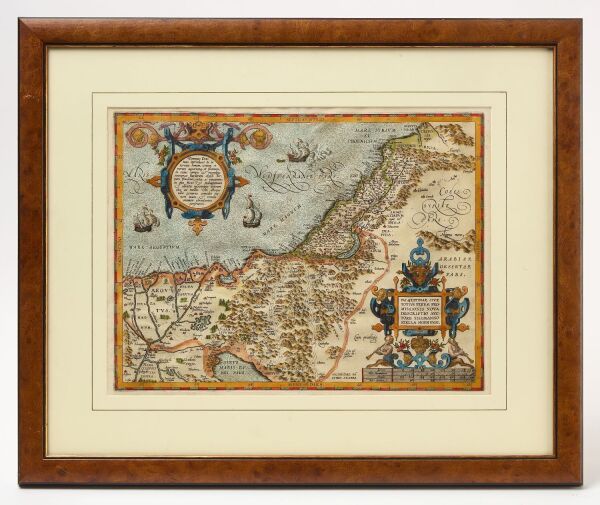 Abraham Ortelius - Map Engraving of The Holy Land, 'Palestinae'