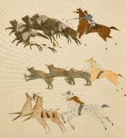 Sioux Pictorial Muslin Painting - Sundance Ceremony - 4