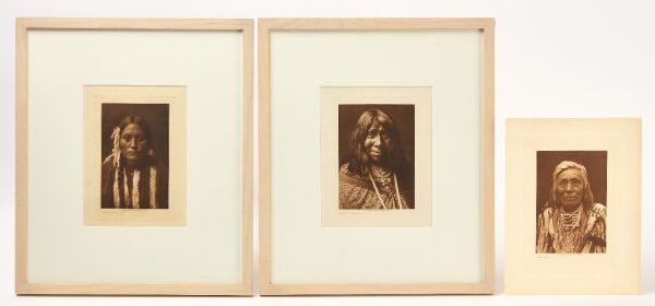 Edward S. Curtis - Three Photogravure Portraits of Native Americans