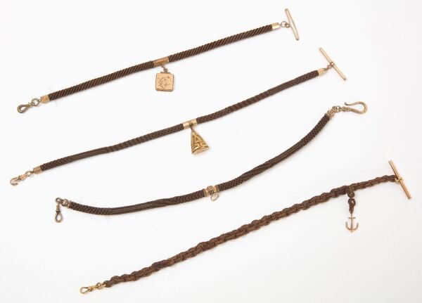 Four Memorial Hair Watch Fobs