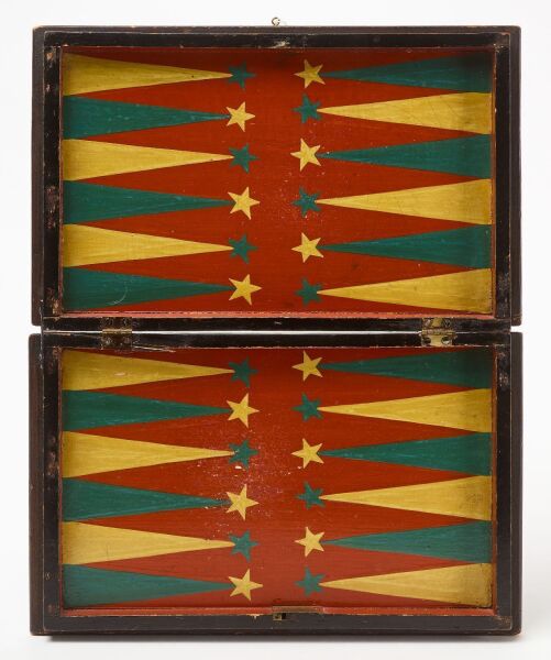 Backgammon Game Board with Checkers on Reverse