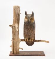 Owl Decoy, signed 'DVC'
