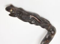Folk Art Walking Stick with Frog - 3