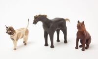 Three Folk Art Carved Animal Figures