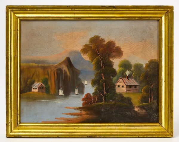 New England Landscape with Sailboats