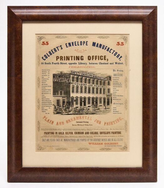 Colbert's Envelope Manufactory Printing Office Broadside
