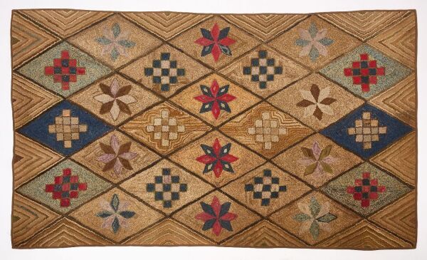 Large Diamond Hooked Rug