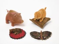Two Pen Wipes, Pin Cushion and Stuffed Piglet Pin Cushion