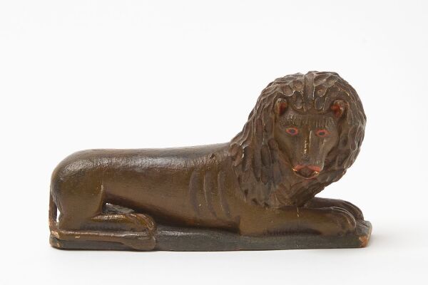 Folk Art Carved Lion