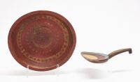 Paint-Decorated Turned Bowl and Butter Paddle - 2