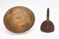 Paint-Decorated Turned Bowl and Butter Paddle - 3