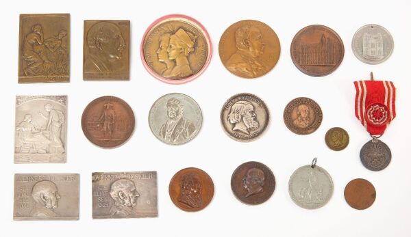 Nineteen Historical Medallions for Doctors, Hospitals, and Medicine