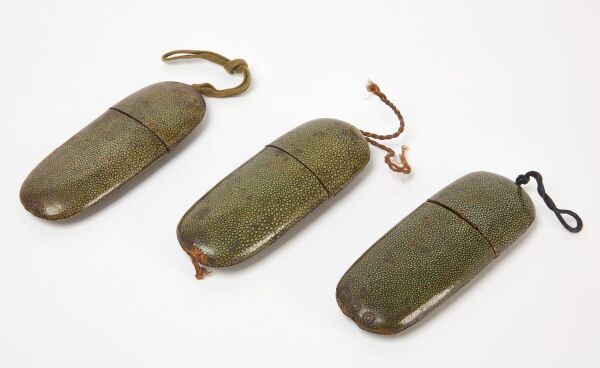 Three Chinese Shagreen Glasses Cases