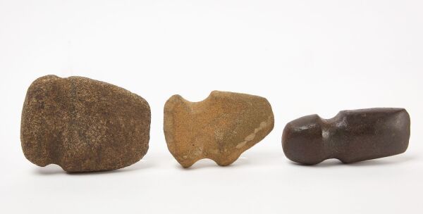 Three Archaic and Native American Grooved Stone Axes