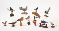 Group of Carved and Painted Birds