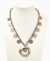 Native American Silver Necklace with Silver Dimes