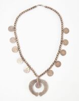 Native American Silver Necklace with Silver Dimes - 2