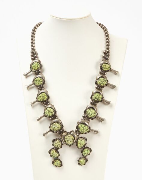 Native American Squash Blossom Necklace with Turquoise