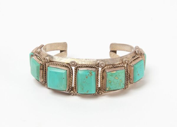 Navajo Cuff Bracelet with Turquoise