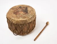 Early Plains Drum With Drumstick - 3