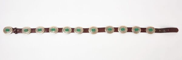Native American Concho Belt with Turquoise
