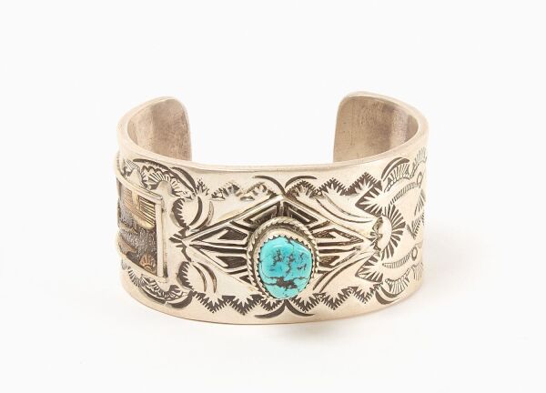 14k and Sterling Navajo Cuff Bracelet