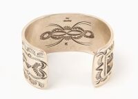14k and Sterling Navajo Cuff Bracelet - 2
