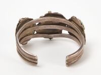 Navajo Feather Silver Cuff Bracelet - 2