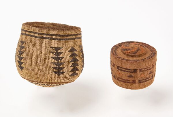 Small Nootka Basket and Rattle Top Basket