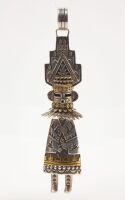 T. Singer Navajo Sterling and Gold Overlay Kachina Pendant