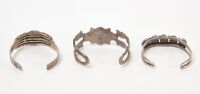 Three Navajo Silver Cuff Bracelets - 2