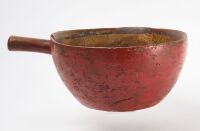 Painted Handled Burl Bowl - 2