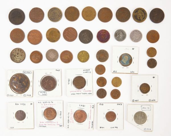 Collection of Early Merchant and Business Advertising Tokens