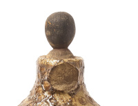 Stoneware Jug with Folk Art Carved Stopper - 4