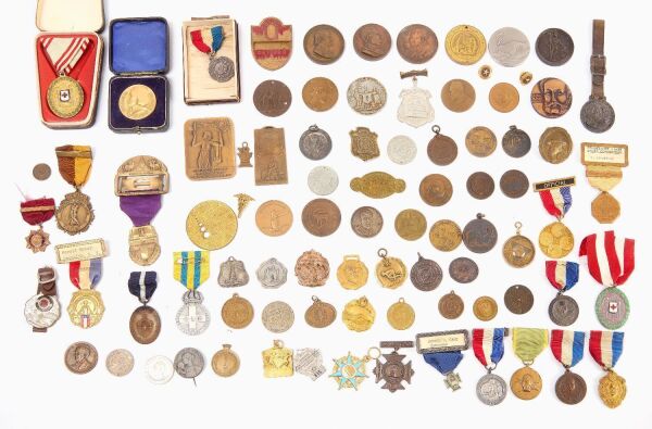 Group of 80+ Historic Medals, Pins, Ribbons