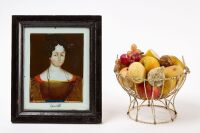 Stone Fruit with Wire Basket and Reverse Glass Portrait