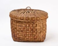 Round Northeastern Woodland Painted Splint Basket