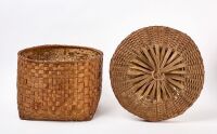 Round Northeastern Woodland Painted Splint Basket - 2