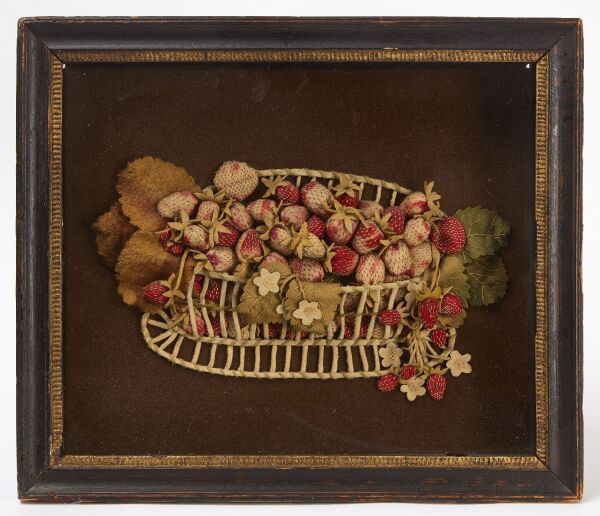 English Strawberry Basket Felt-Work Picture