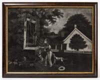 Folk Pastoral Sandpaper Drawing