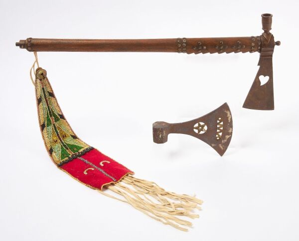 Native American Peace Pipe Tomahawk and Ax Head